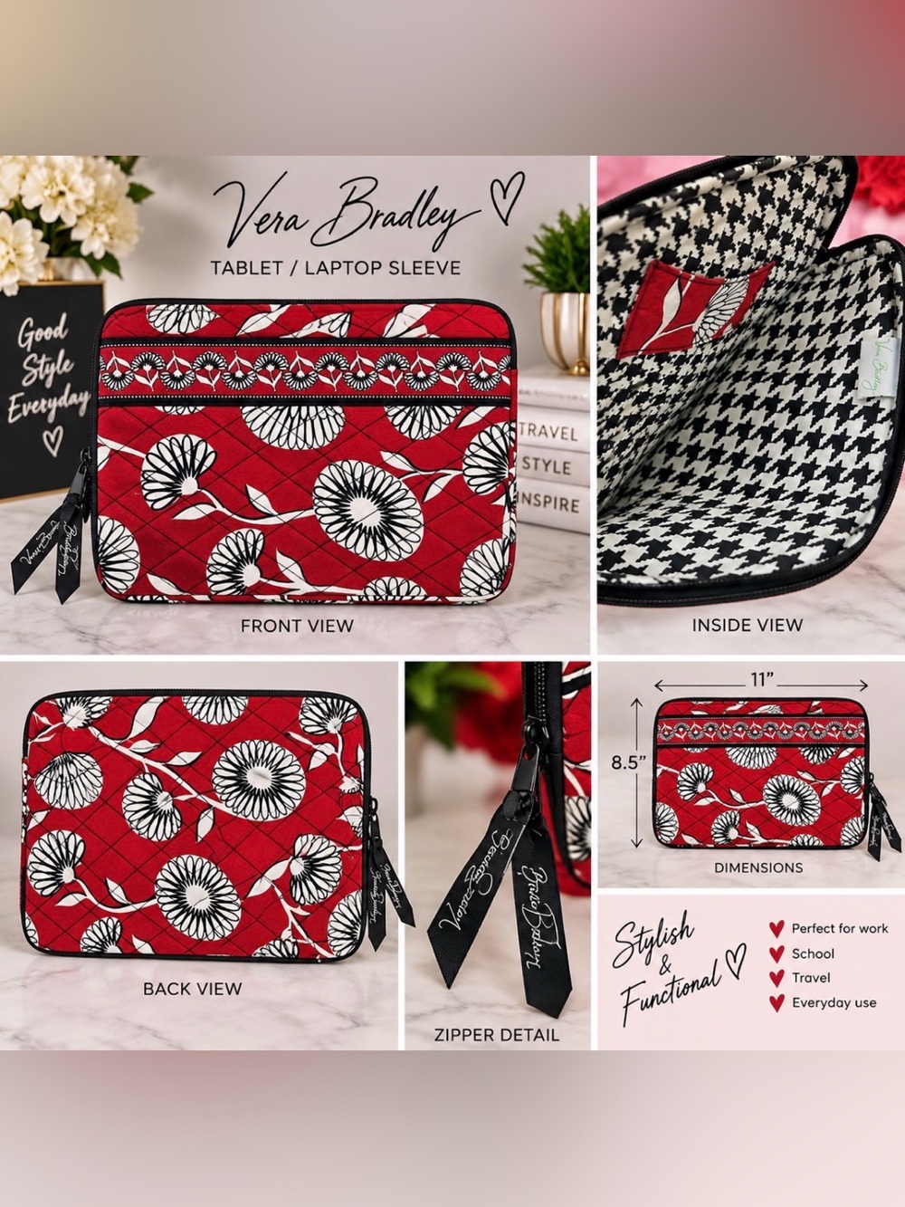 Vera Bradley Red Floral Quilted Phone Case